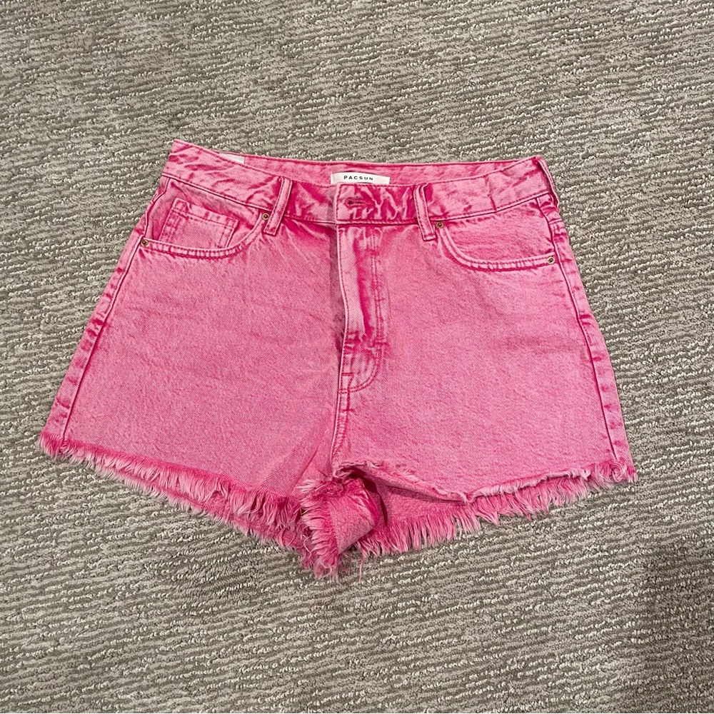 Hot Pink Denim Shorts